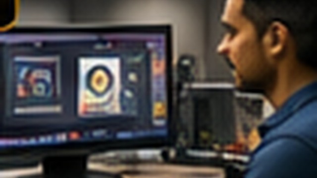 Graphic designer at work